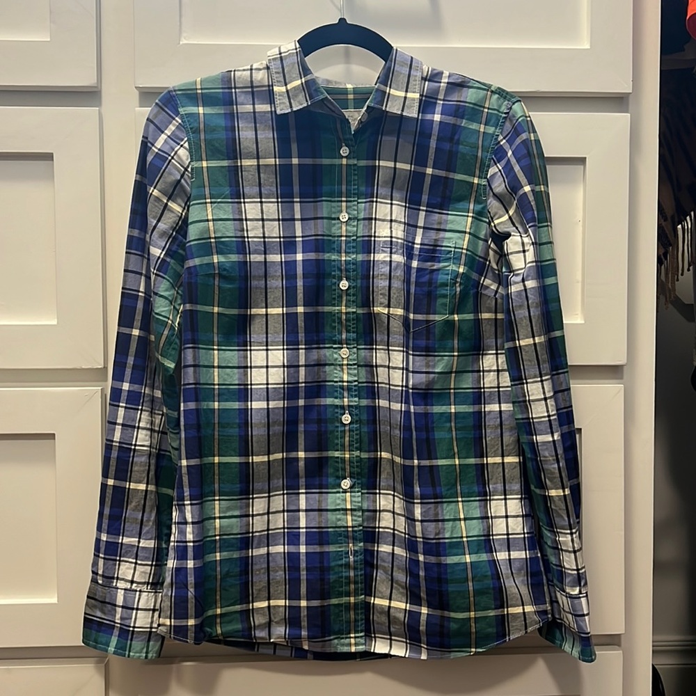 Womens Plaid J Crew Button Down